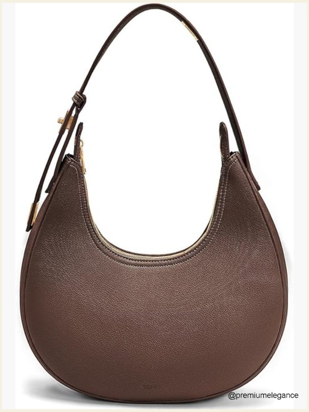 Faux Leather Crescent Shoulder Bag Hobo Handbag Adjustable Strap